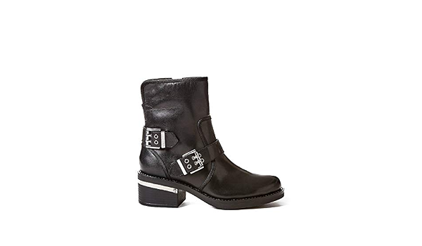 GUESS Botas Negras Piel Hebillas Moteras FIGI (36 - Negro) : Amazon.es:  Zapatos y complementos