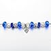 CHOKER ® Silver Plated Snake Chain Charm Bracelets Crystal Beads Bracelet for Women (Blue)