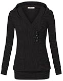 Bebonnie Women's Long Sleeve Vintage Sweater Pullover Sweatshirts with Hooded
