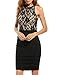 Meaneor Women's Sleeveless Vintage Floral Lace Midi Bodycon Cocktail Party Dress
