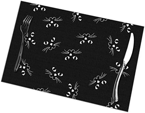 ghkfgkfgk Glow In The Dark (2) Washable Placemats For Dining Table Double Fabric Printing Polyester Place Mats For Kitchen Table Mat 12X18 Inch