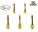 SoundOriginal 6.5mm to 3.5mm Audio Adapter 6.5 to 3.5 Audio Jack, Plug Male to Female Converter for Microphone Guitar and Recording Equipment(5pack)