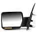 Driver Left Side Rear View Mirror - Manual Folding | Power Adjustment | Heated Glass | Amber LED Turn Signal | Puddle Light - Compatible with Ford F-150 04-14, Texture Black