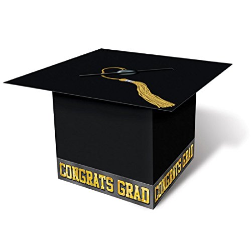Grad Cap Card Box (white) Party Accessory  (1 count) (1/Pkg)