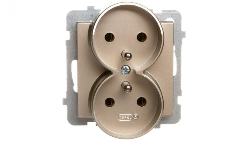 Ospel GP-2RZ/m/39 Socket Gold IP20, 16 A, 71 mm, 48 mm, 71 mm