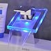 Deck Mount Modern Single Handle Widespread Waterfall Bathroom Vessel Sink LED Faucet Chrome Bath Tub Mixer