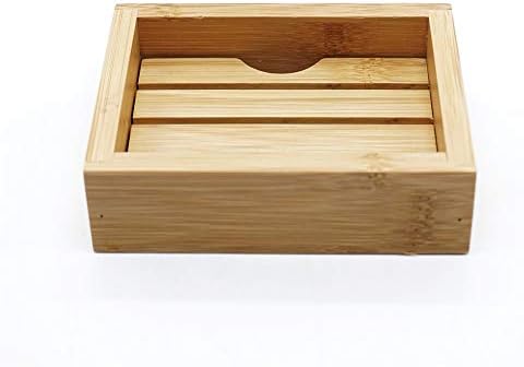MrBambu Natural Wooden Soap Holder Bathroom Accessories Bamboo Soap Dish