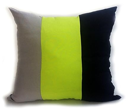 Pair Of 3 Tone Fully Lined Ring Top Eyelet Curtains In Lime Green