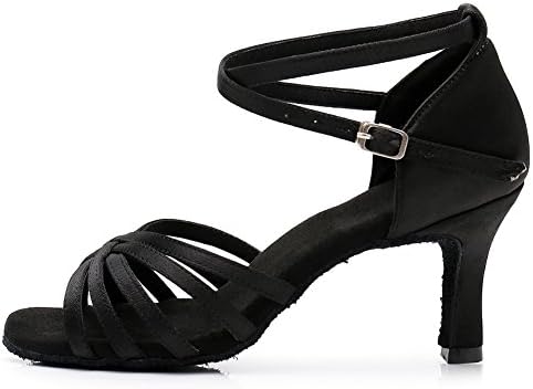 Women's Latin Dance Shoes Ballroom Salsa Tango Professional Performance Practice T-Strap Dancing Shoes,Model 259