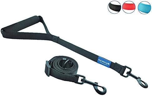 BIG SMILE PET Heavy Duty Dog Leash Nylon Adjustable from 4 Foot to 6 Foot with Padded Handle,Traffic Leash (Black)