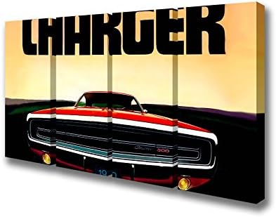 Four Panel Dodge Charger 1970 Canvas Art Prints - Large 32 x 64 inches