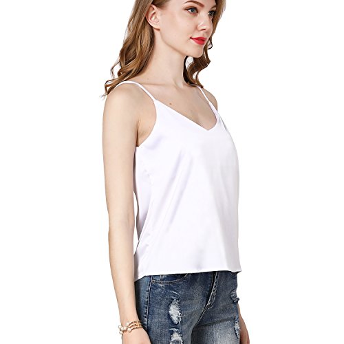 ShyVelvet Women Summer Cami Camisole Halter Top Plus Size Tank Top Sexy V Neck Crop Top,White,XX-Large