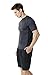 TSLA Men's UPF 50+Swim Shirt Loose-Fit Swim Tee Rashguard Top,Active Sun Block(mss01) - Charcoal & Black, Large.