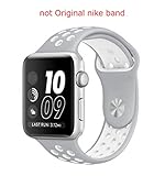Apple Watch Sport Band, Lamshaw Soft Silicone Sport Replacement Strap for Apple iWatch / New Apple iWatch Series 2 / Apple Watch Series 1 / Nike Sport Band (Nike+_42mm Grey+White)