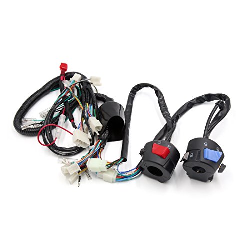 uxcell Motorcycle Electrical Main Wire Harness w Right Left Handlebar Switch Kit for WY125