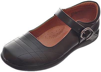 School Rider Girls' "Graphite" Mary Janes - black, 8 youth