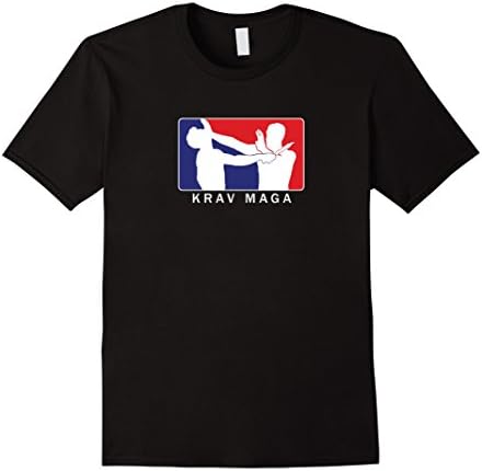 Men's Original Krav Maga Red and Blue Logo T-shirt XL Black