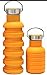 Collapsible Water Bottle with 2 Lids & Carabiner Clip – Reusable Travel Water Bottle w/ Folding Cup Feature - BPA Free Silicone and Lightweight for Travel & Outdoors (18 oz hydration pack)