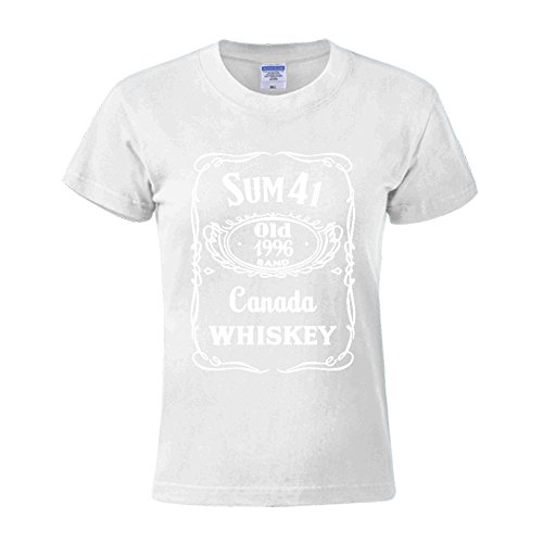 MooT Sum 41 Wallpaper Women Design Crew Neck T shirt White