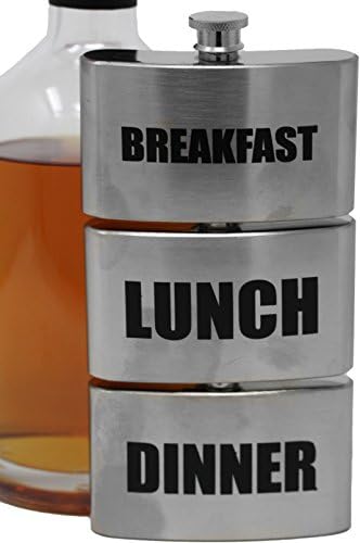 9 oz 3-in-1 Alcohol Flask (Breakfast, Lunch and Dinner) Made of 304 (18/8) Food Grade Stainless Steel - BPA free and Leak and Rust Proof