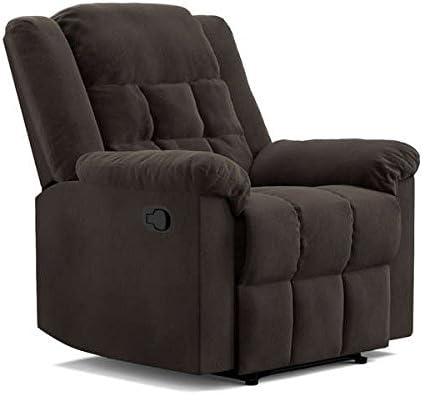 Glider Chair, ProLounger Chocolate Brown Pebbles Suede Wall Hugger Glider Recliner Flat Wingback Chair Made with Polyester (35.5 in L x 38 in W x 38 in D)