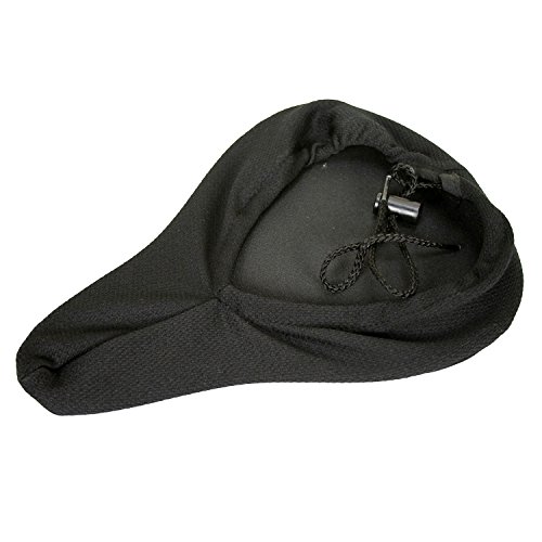 VELO VLC-031 Black Plush GelTech Comfortable Mid Size 10.5" x 7.5" Bicycle Seat Cover for City and Comfort Bikes. Gel Bike Saddle Seat Cushion Pad Cover for Man Woman