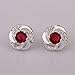 NYKKOLA 925 Sterling Silver Fashion Beautiful Crystal Ruby Stud Earring For Women Girls