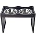 Petsfit Raised Dog Bowls for Large Dogs Wooden Dog Food Stand with 2 Stainless Steel Bowls 21 x 12 x15 Inch