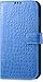 Laza Samsung Galaxy S4 Crocodile Folio Wallet Case with Polycarbonate Shell and Credit/Business Card Holder FITS ALL S4 MODELS S4 Flip Case S4 Wallet Case S4 folio S4 Card Case Swamp Blue