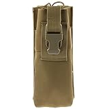 KENMAX Waterproof Tactical Military Police Hunting Walkie Talkie 600D Molle Radio Kettle Pouch Bag(Khaki)