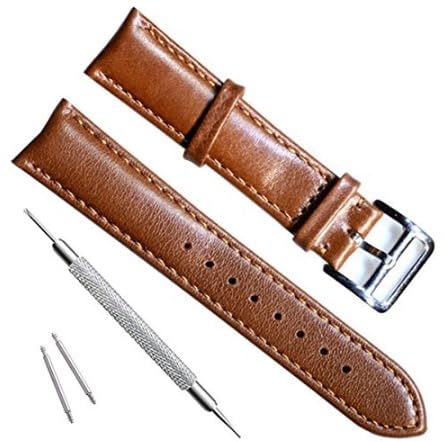 Photo 1 of ** BLACK ** OliBoPo Handmade Vintage Replacement Leather Watch Strap/Watch Band (19mm, Sliver Buckle/Navy Blue)LPNPMEL4330213