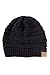 ScarvesMe Trendy Warm Chunky Soft Stretch Cable Knit Beanie (2 Pack Black/Beige)