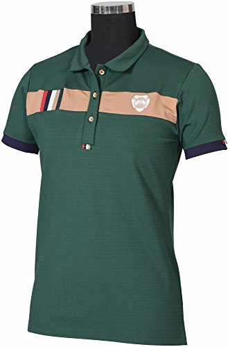 Equine Couture Ladies Jillian Polo Shirt (Hunter/Putty, M)