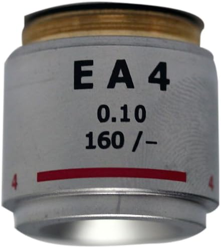 National Optical 704-155 DIN 4x Objective Lens, 0.10 N.A., For 155 and 210 Compound Microscopes
