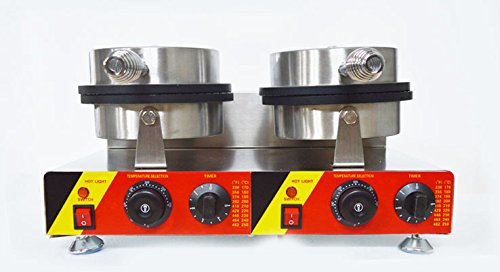 Commercial Electric Ice Cream Cone Machine Electric Waffle Maker Dual Baker 110V - Thumbnail 2