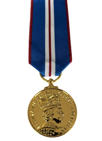 QUEENS GOLDEN JUBILEE 2002 FULL SIZE COPY MEDAL WITH 6" RIBBON ONLY (NOT MOUNTED)