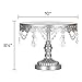 Amalfi Decor Cake Stand, Round Metal Pedestal Holder with Crystals, Silver, 10 Inches