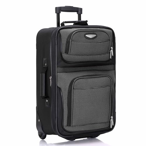 Travel Select Mixte Amsterdam Expandable Softside Rolling Upright Luggage, Lightweight, 2 Wheels Bagage-Valise, Gris, Carry-on 21-inch