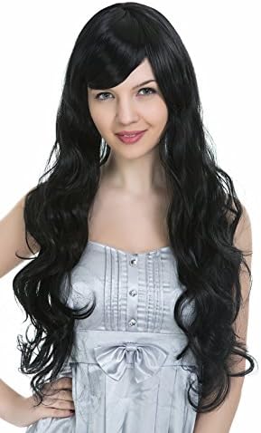 PINKISS Women's Premium Fashion Hair Replacement Wig with Super Breathable Wig Cap (LC104-1# / BLACK)