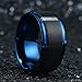 King Will Duo 10mm Black Brushed Blue Tungsten Carbide Wedding Band Ring Polish Finished Comfort Fit