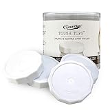 Masontops Tough Tops - Wide Mouth Mason Jar Lid - White - BPA-Free Plastic Screw Caps - Reusable Airtight Storage Covers