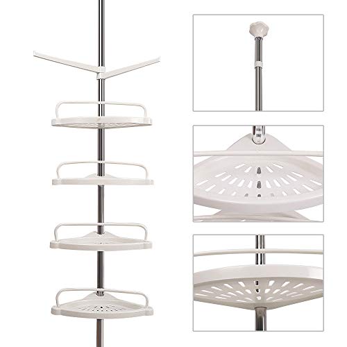 image for Siamchoice24 Rack Bathroom Kitchen Holder Storage 4 Tier Shelf Removab