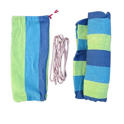 Outdoors Cotton Fabric Canvas Travel Hammocks with Tree Ropes 330lbs Ultralight Camping Hammock Portable Beach Swing Bed with Hardwood Spreader Bar Tree Hanging Suspended Outdoor Indoor Bed - Thumbnail 5