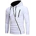 YANG-YI Mens Fashion Long Sleeve Hoodie Hooded Sweatshirt Tops Jacket Coat Hot (M, Blanc)