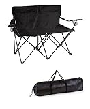Trademark Innovations 31.5″H Loveseat Style Double Camp Chair with Steel Frame