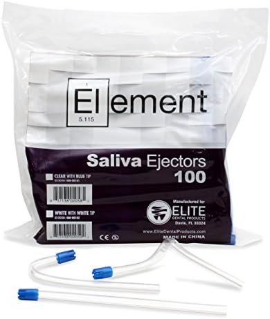 ELEMENT Saliva Ejector - 6" - Clear w/Blue Tip (Case of 1000)