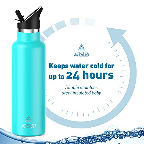 Arslo Stainless Steel Double Wall Water Bottles, Vacuum Insulated