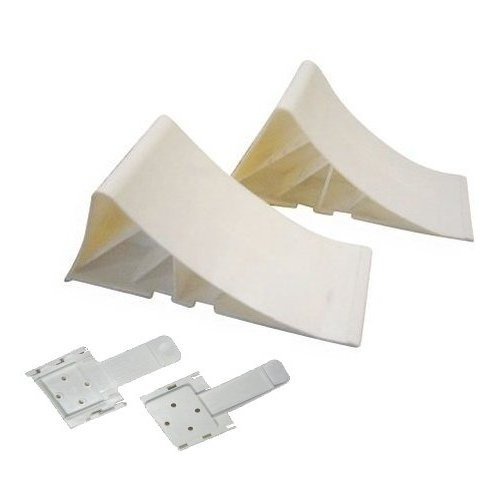 Wheel Chocks Including Holder Pack of 2 White 1600 kg