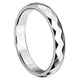 Queenwish 5mm Multi-faceted Tungsten Carbide Engagement and Wedding Rings Band Size 5-12