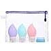 Portable Soft Silicone Travel Bottles Set - 4, Leak Proof Refillable Silicone Travel Containers for Cosmetic, Shampoo, Lotion, Sunblock with Bag